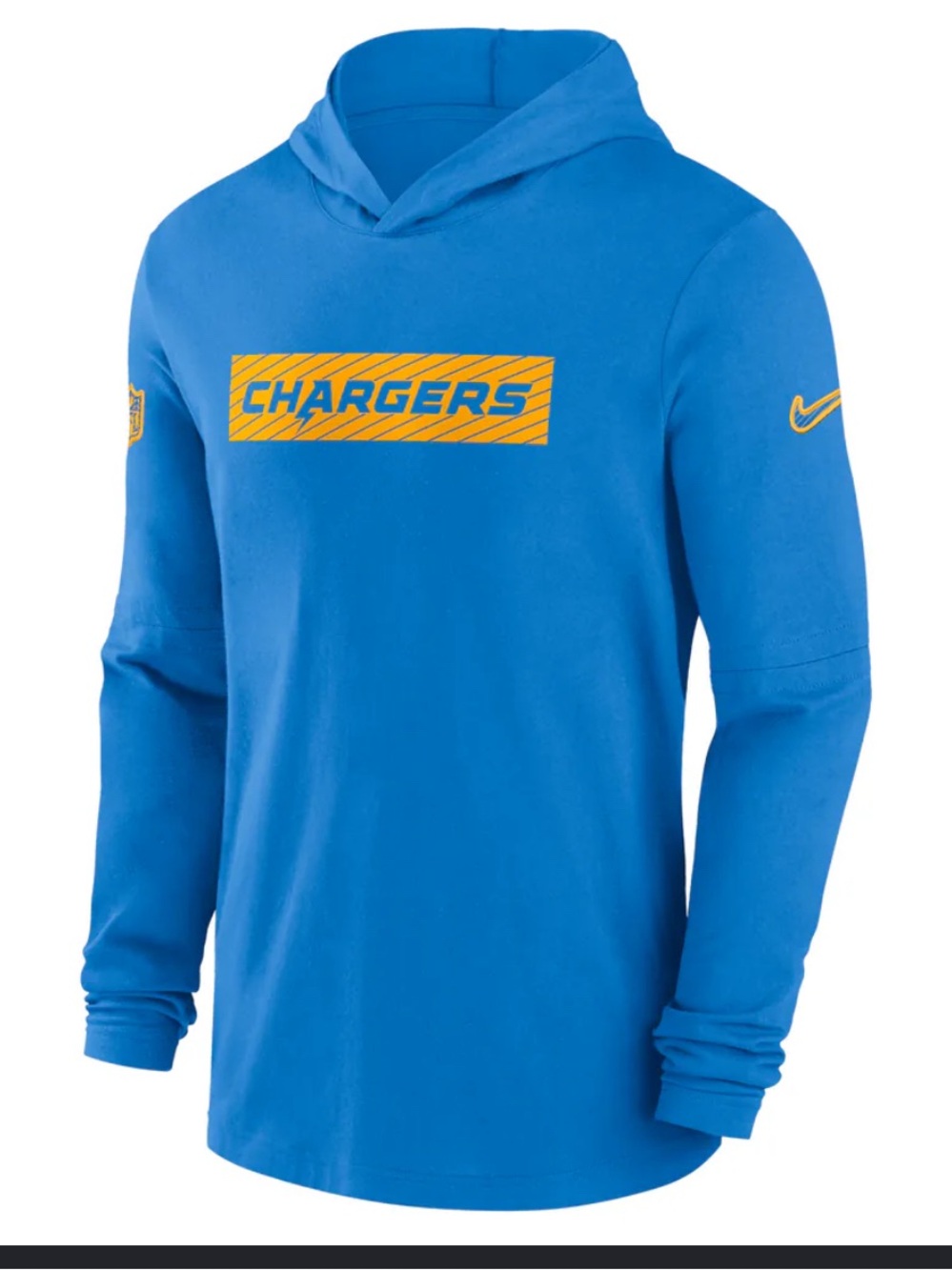 Men's Los Angeles Chargers Nike Powder Blue Performance Long Sleeve Hoodie Large
